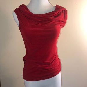 Red sleeveless fitted top